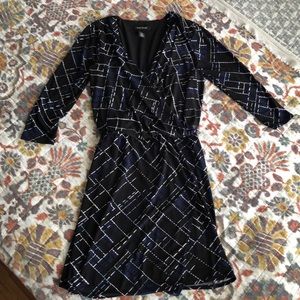 Black blue striped dress